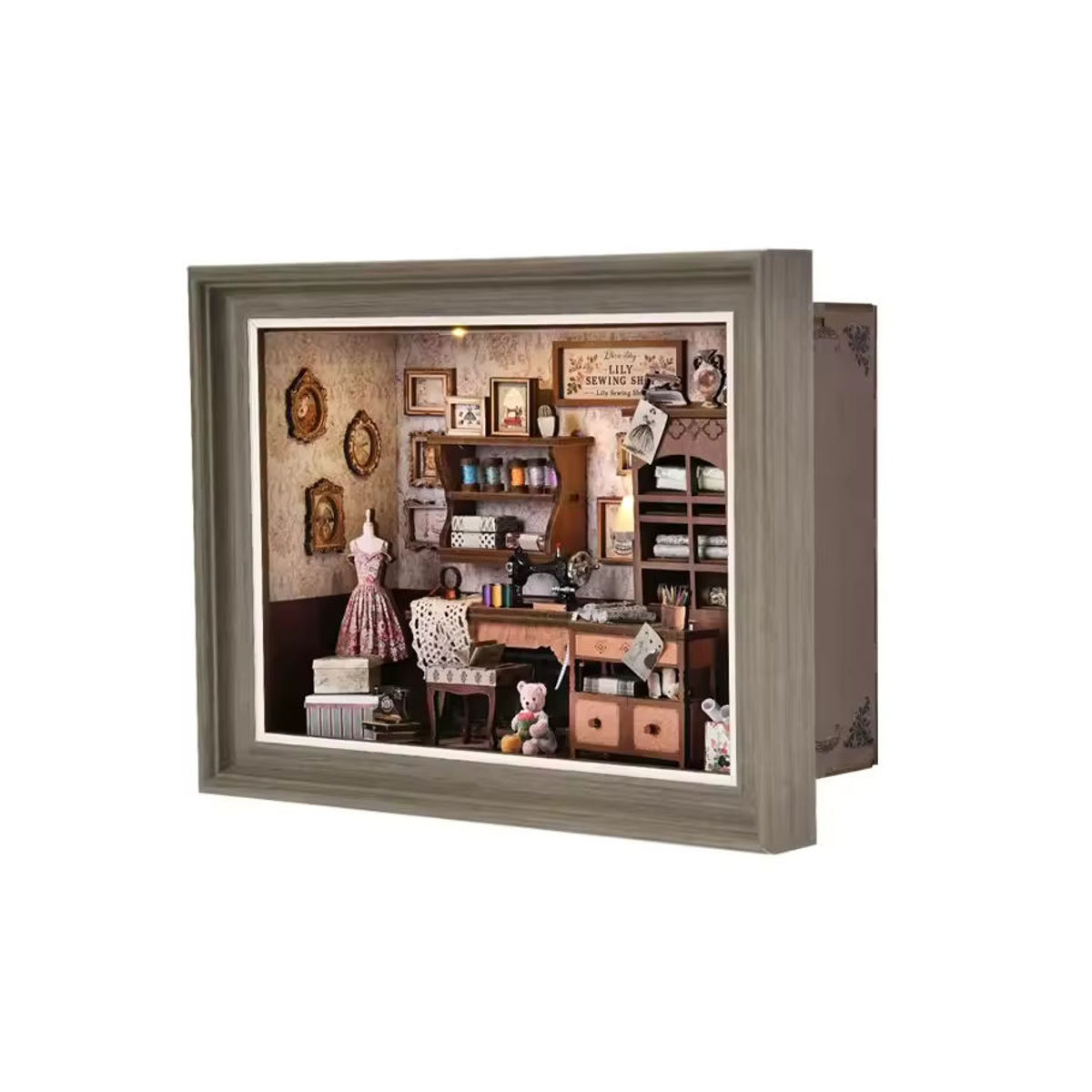Zuuton DIY Holz Buch Nook Kit Retro 3D Puzzle Mini Puppenhaus als Bücherregal Einsatz in Mehrfarbig - Bild 7