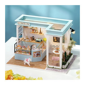 zuuton DIY Holz Miniatur Puppenhaus Kit 3D Puzzle Gebäude Modell Schlafzimmer Dekoration Mehrfarbig