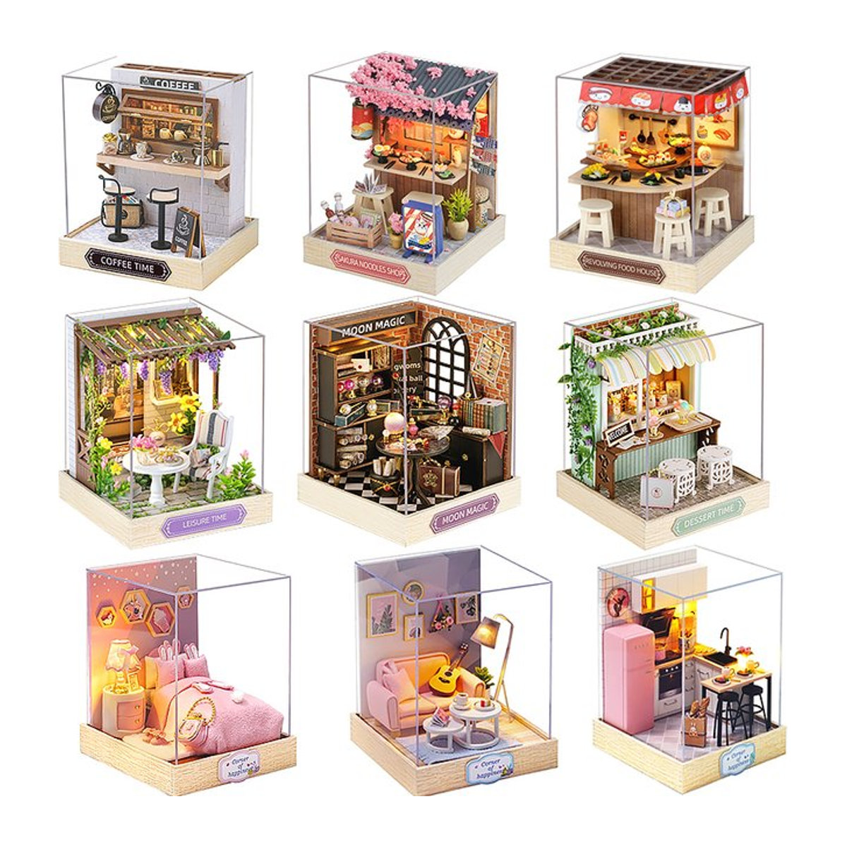 Zuuton DIY Mini-Puppenhaus Set aus Holz als handgefertigtes 3D-Puzzle Modellbau Kit in Mehrfarbig - Bild 1