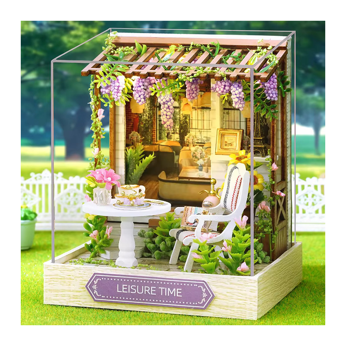 Zuuton DIY Mini-Puppenhaus Set aus Holz als handgefertigtes 3D-Puzzle Modellbau Kit in Mehrfarbig - Bild 4