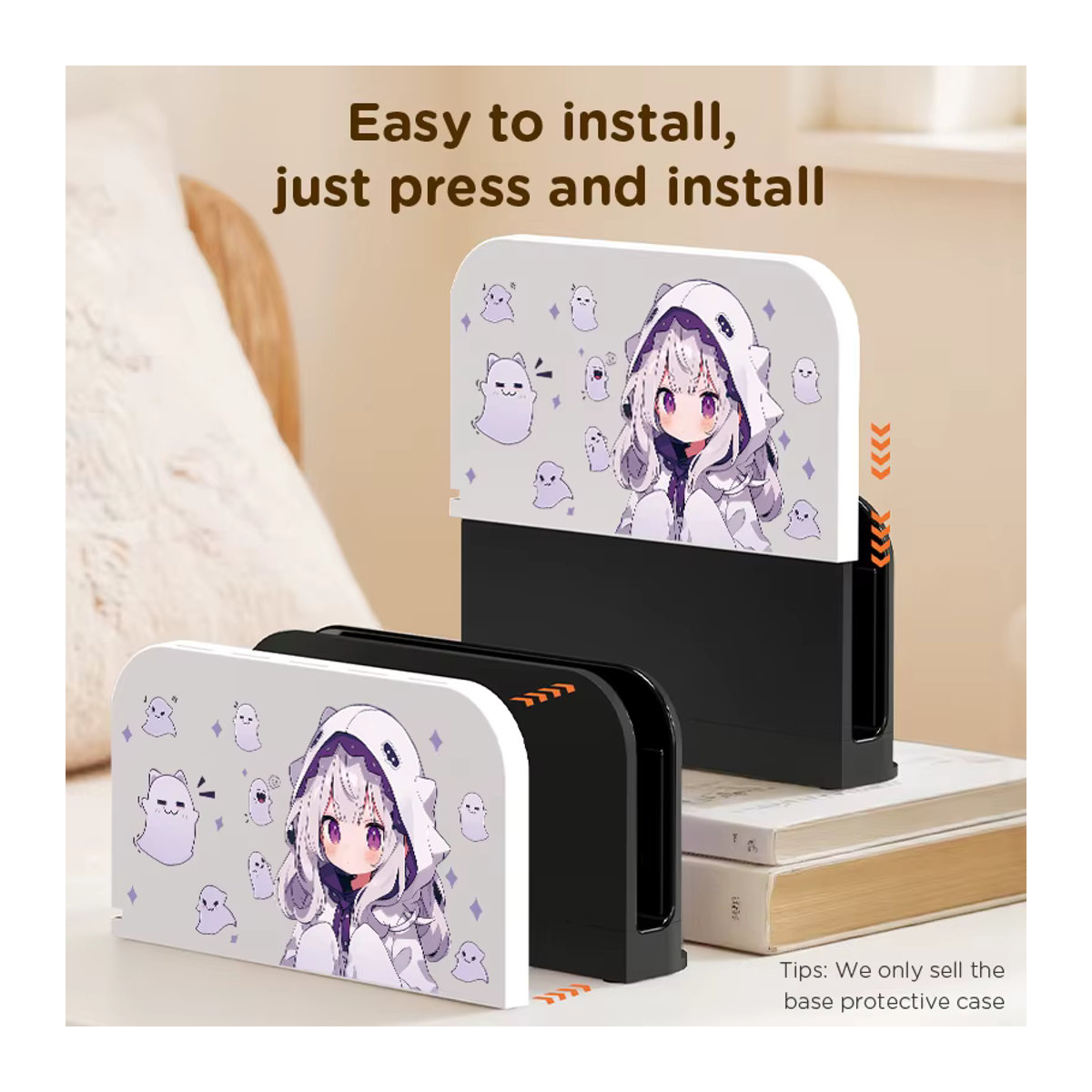 Zwei-in-Eins Schutzhülle für Switch2 mit integriertem Kassettenspeicher für 5 Spielkarten in Weiß - Bild 5