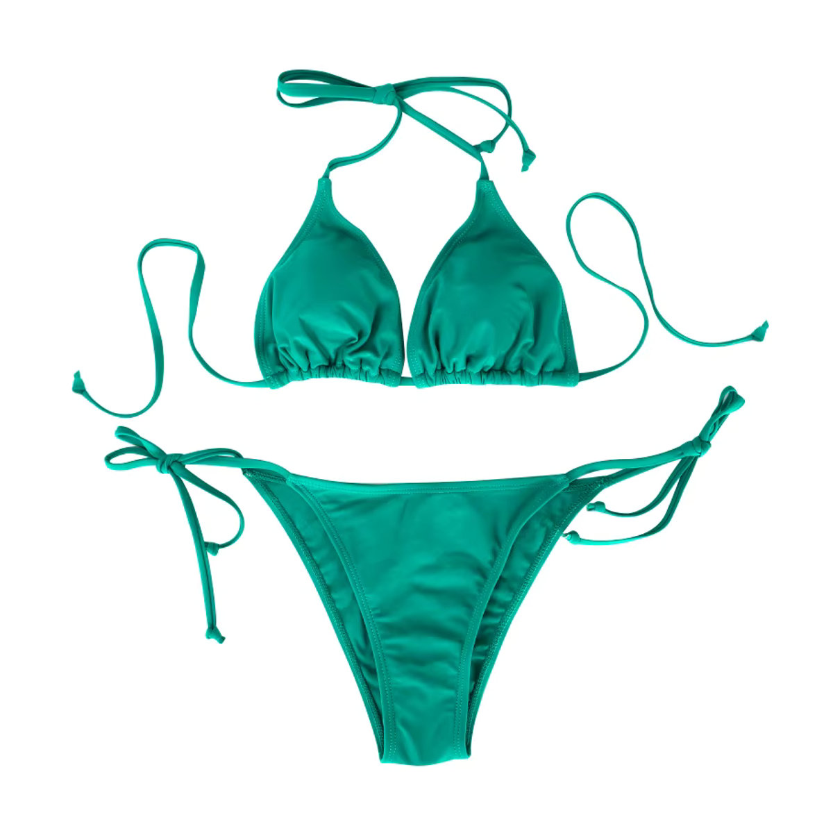 Zweiteiliges Damen-Bikini-Set im Tanga-Stil mit dreieckigem Oberteil und verstellbaren Schnürriemen für deinen Sommer am Strand - Bild 6