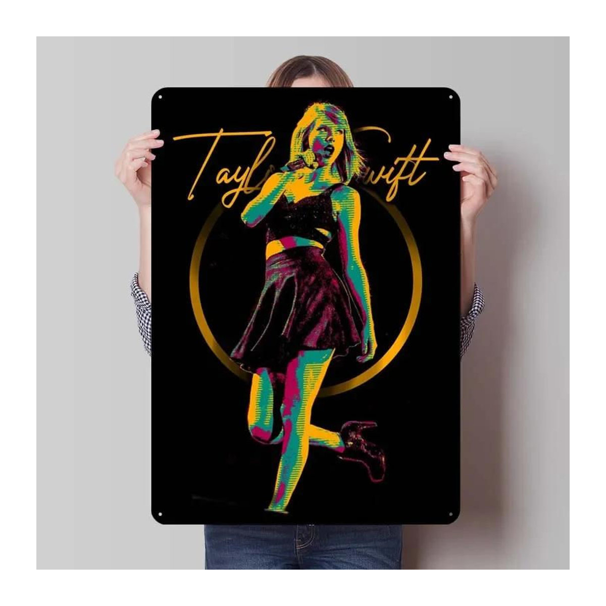 ZX ART Taylor Swift Metallschild Vintage Poster Porträt Wanddeko Schwarz B: 30 cm, H: 20 cm - Bild 2