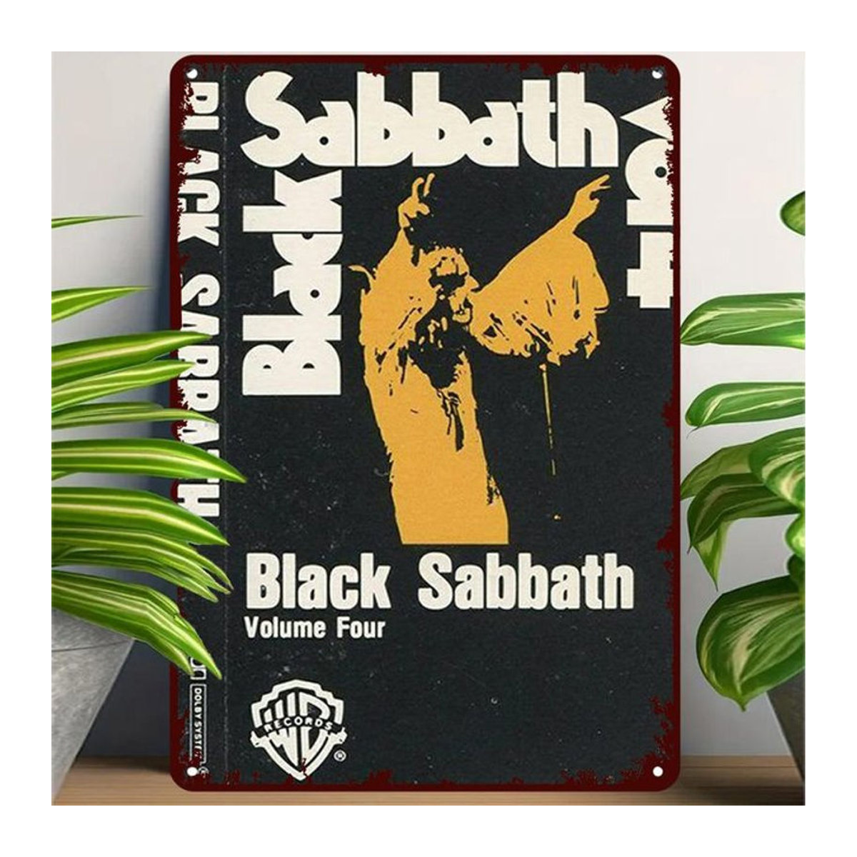 ZX ART Volume Four Black Sabbath Vintage Blechschild in Schwarz, Wandkunst aus Metall mit Aufhängeschnur, B/H: 20 x 30 cm - Bild 1