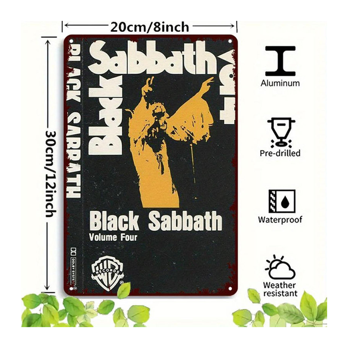 ZX ART Volume Four Black Sabbath Vintage Blechschild in Schwarz, Wandkunst aus Metall mit Aufhängeschnur, B/H: 20 x 30 cm - Bild 2