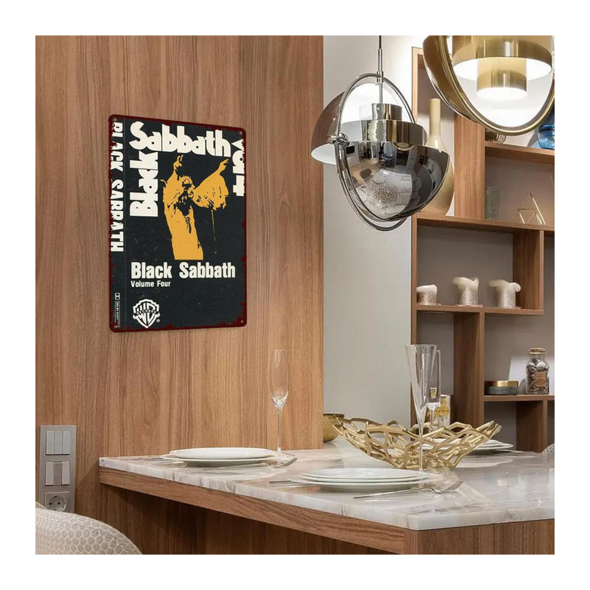 ZX ART Volume Four Black Sabbath Vintage Blechschild in Schwarz, Wandkunst aus Metall mit Aufhängeschnur, B/H: 20 x 30 cm - Bild 5