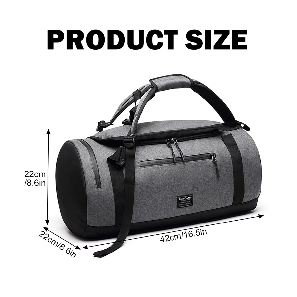 ZXOXZM Sporttasche als großer Rucksack mit Schuh- und Nassfach in Grau, Modernes Design für Workout und Reisen - Bild 2