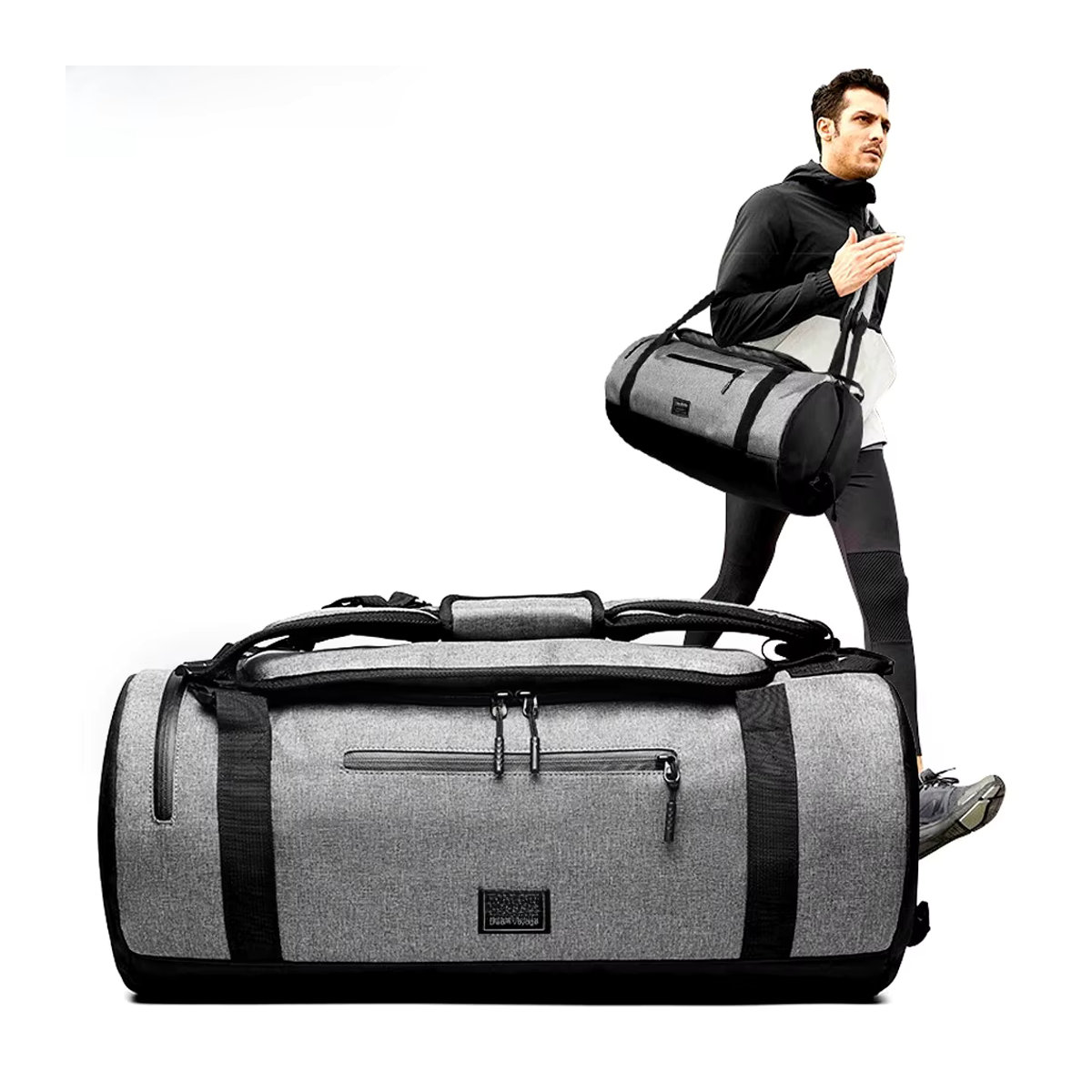 ZXOXZM Sporttasche als großer Rucksack mit Schuh- und Nassfach in Grau, Modernes Design für Workout und Reisen - Bild 7