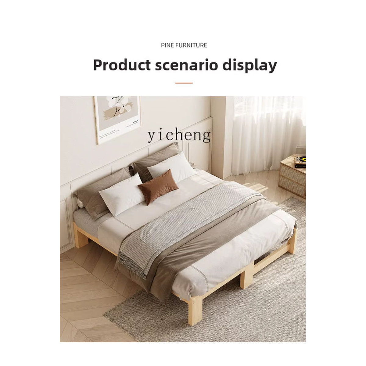 ZYA Vollmassivholz Erweiterungsbett in Natur im skandinavischen Design als multifunktionales Klappschlafsofa - Bild 4
