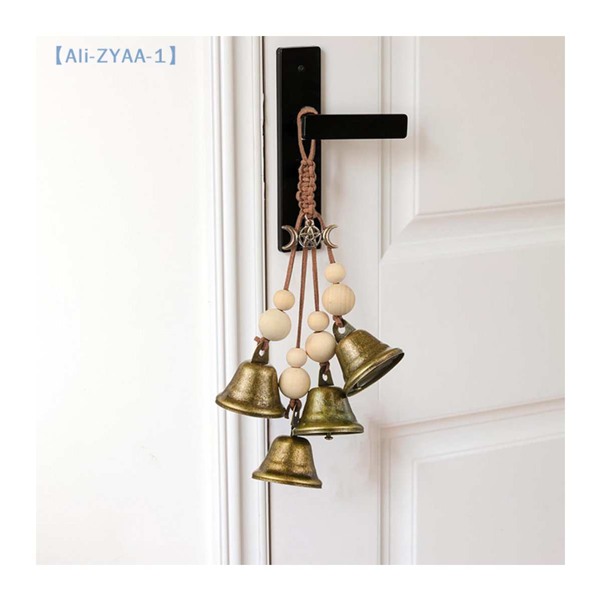 ZYAA-1 Dekoglocke zum Aufhängen in Gold, Vintage Halloween Windspiel aus Metall - Bild 1