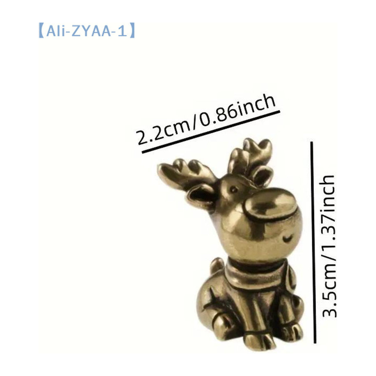 ZYAA-1 Handgefertigte Elchfigur aus Messing und Kupfer in Gold als dekoratives Metallornament für dein Zuhause - Bild 1
