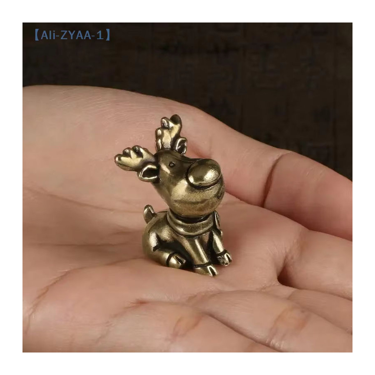 ZYAA-1 Handgefertigte Elchfigur aus Messing und Kupfer in Gold als dekoratives Metallornament für dein Zuhause - Bild 2