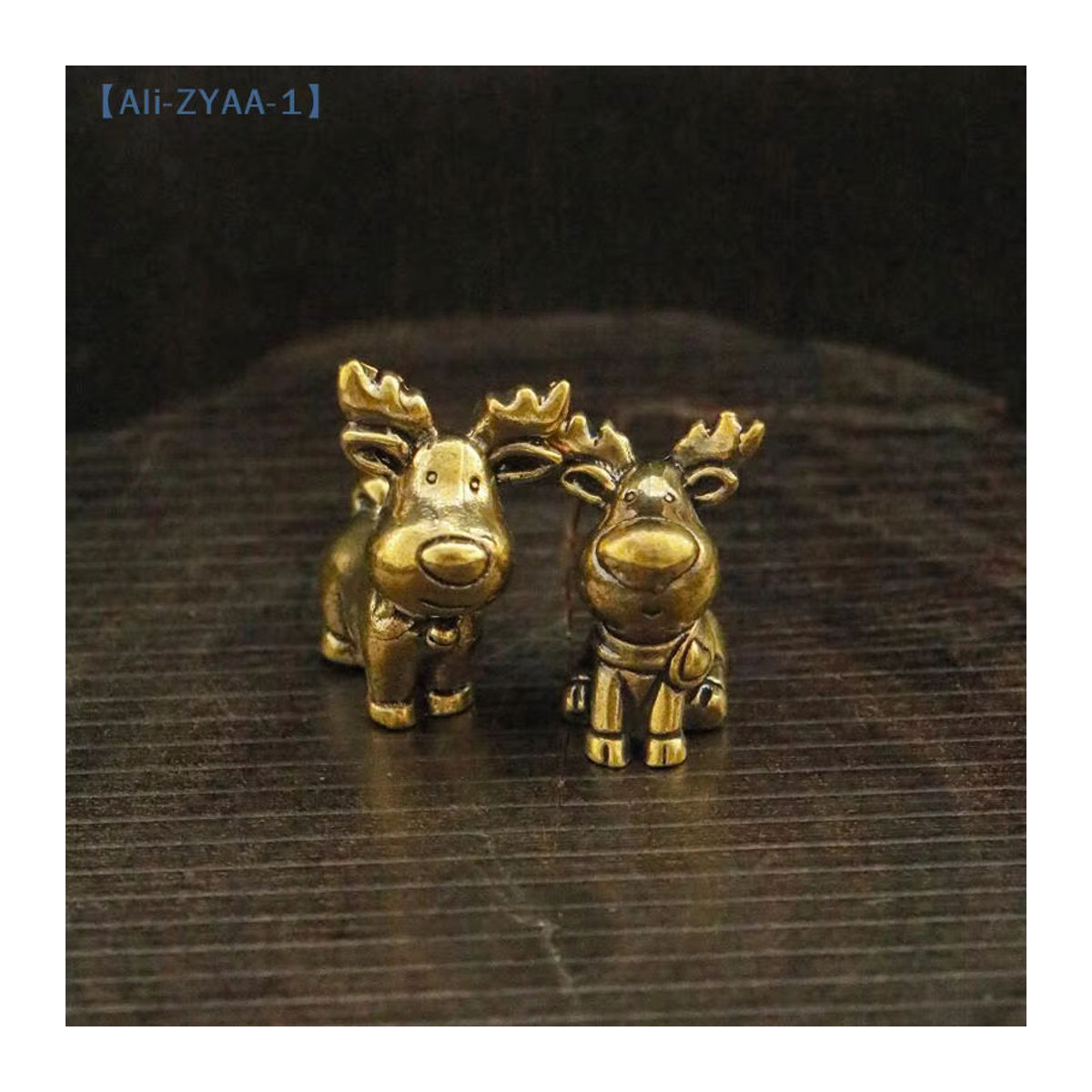 ZYAA-1 Handgefertigte Elchfigur aus Messing und Kupfer in Gold als dekoratives Metallornament für dein Zuhause - Bild 3