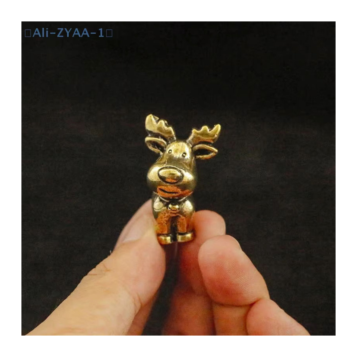 ZYAA-1 Handgefertigte Elchfigur aus Messing und Kupfer in Gold als dekoratives Metallornament für dein Zuhause - Bild 4