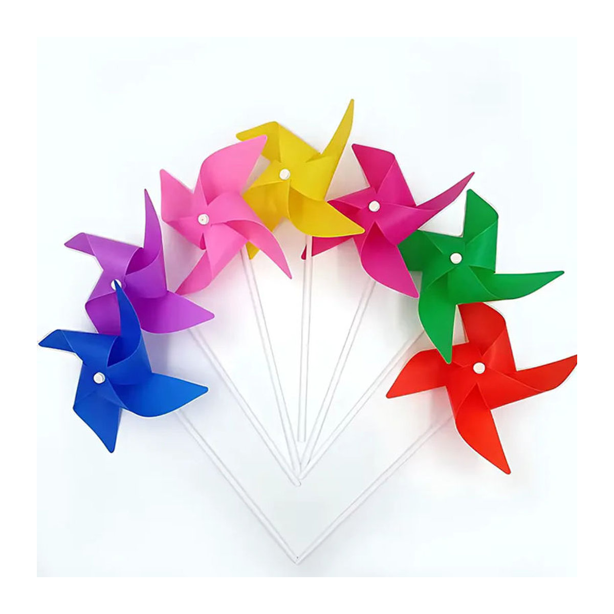 ZYF Bunte Windmühlen zum Selbermachen als Gartendekoration und Party-Ornament in Regenbogenfarben - Bild 3