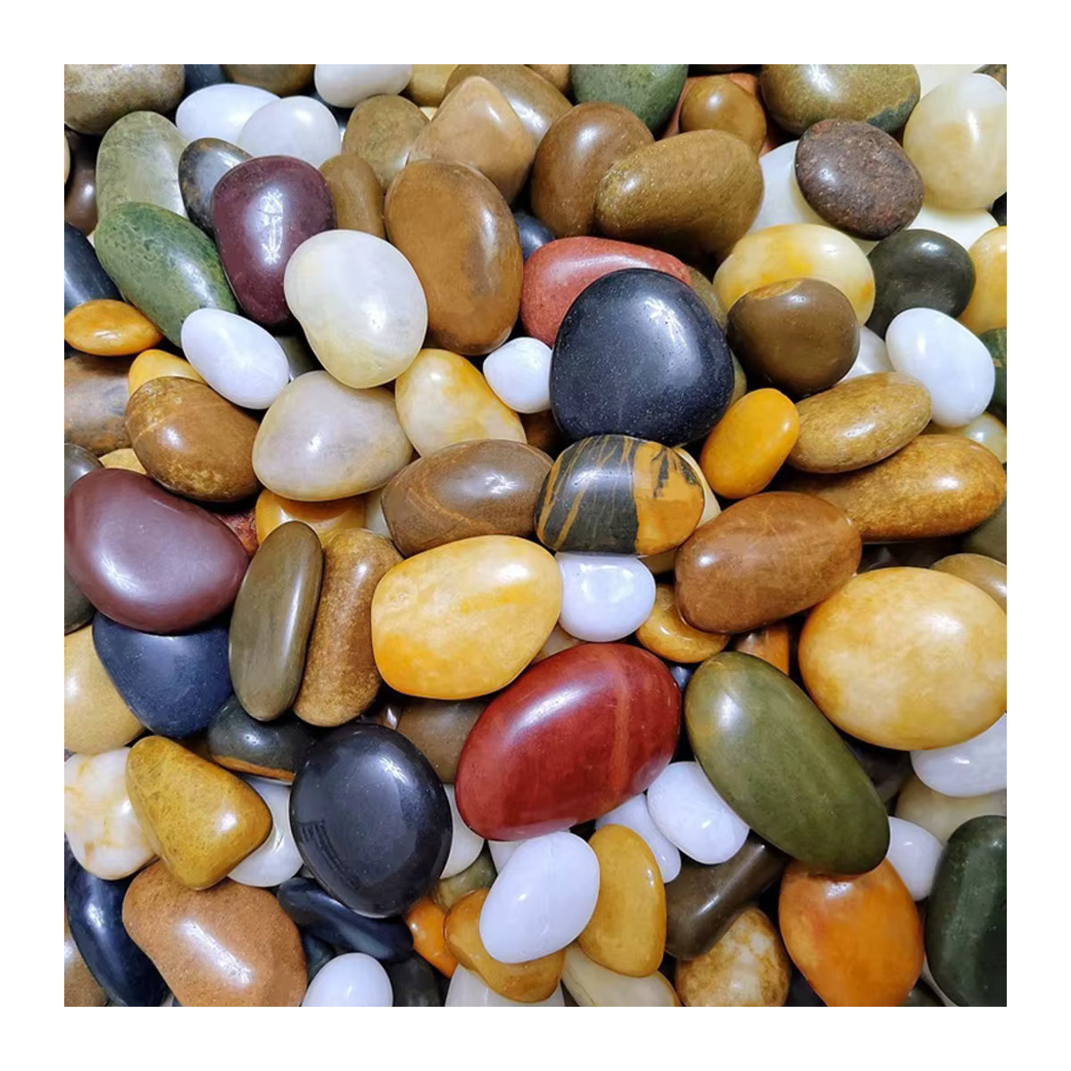 ZYF Dekorative Kieselsteine Weiß Hochglanzpoliert für Garten Bonsai und Aquarium 500 g - Bild 1