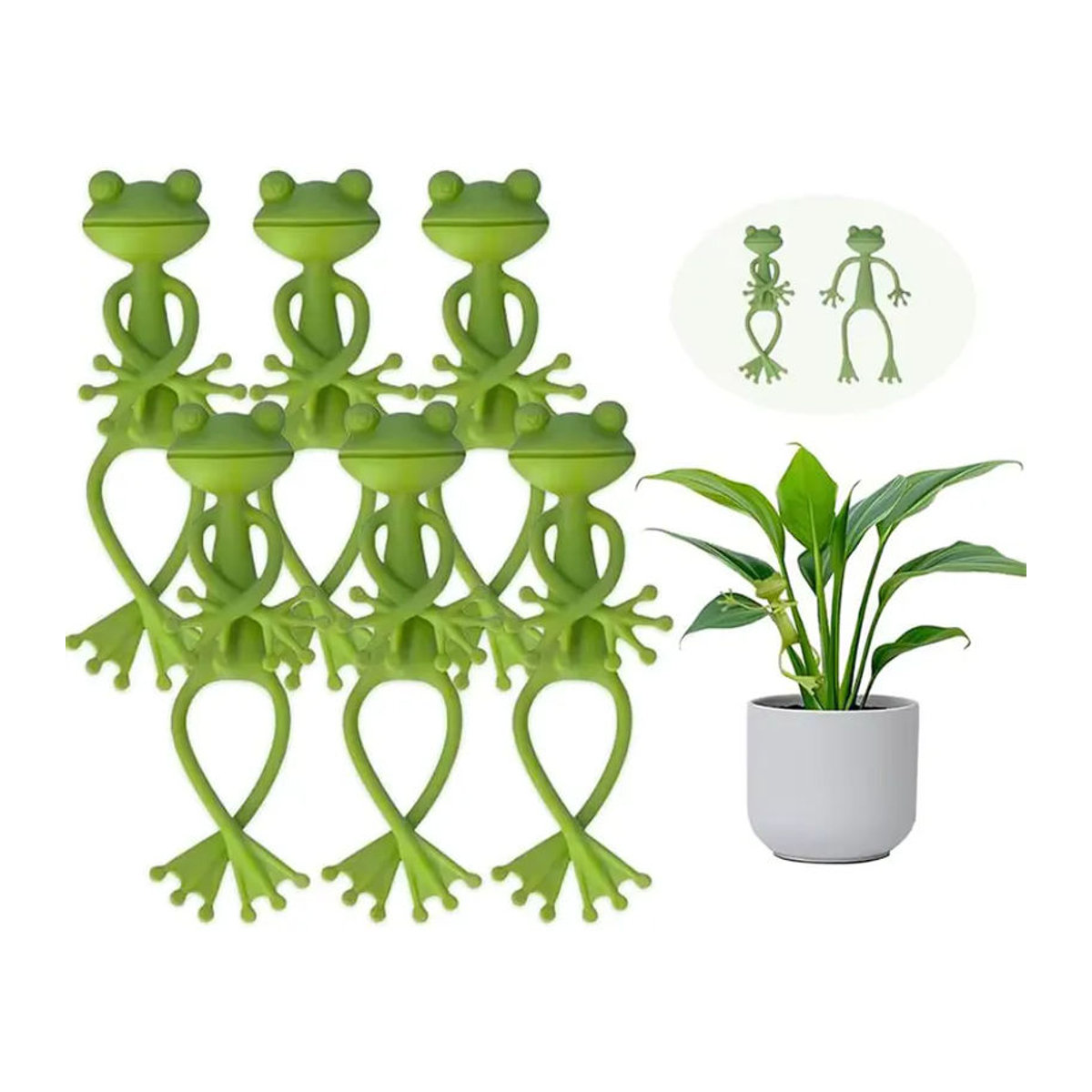 ZYF Froschförmiger Pflanzenständer in Grün, verstellbarer Kletterpflanzen-Halter aus Kunststoff für den Garten - Bild 2