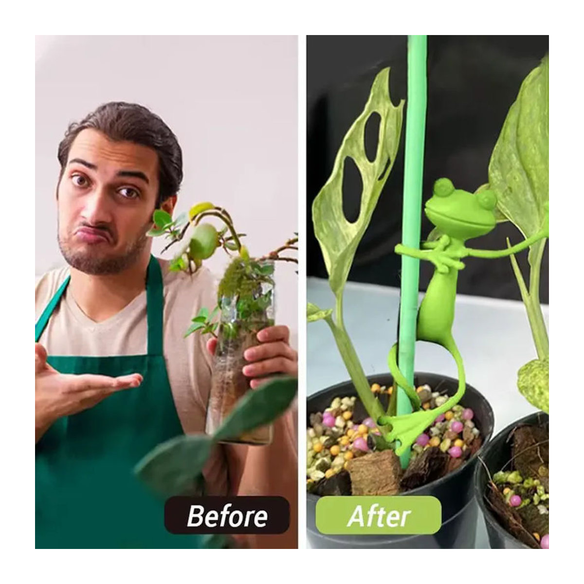 ZYF Froschförmiger Pflanzenständer in Grün, verstellbarer Kletterpflanzen-Halter aus Kunststoff für den Garten - Bild 5