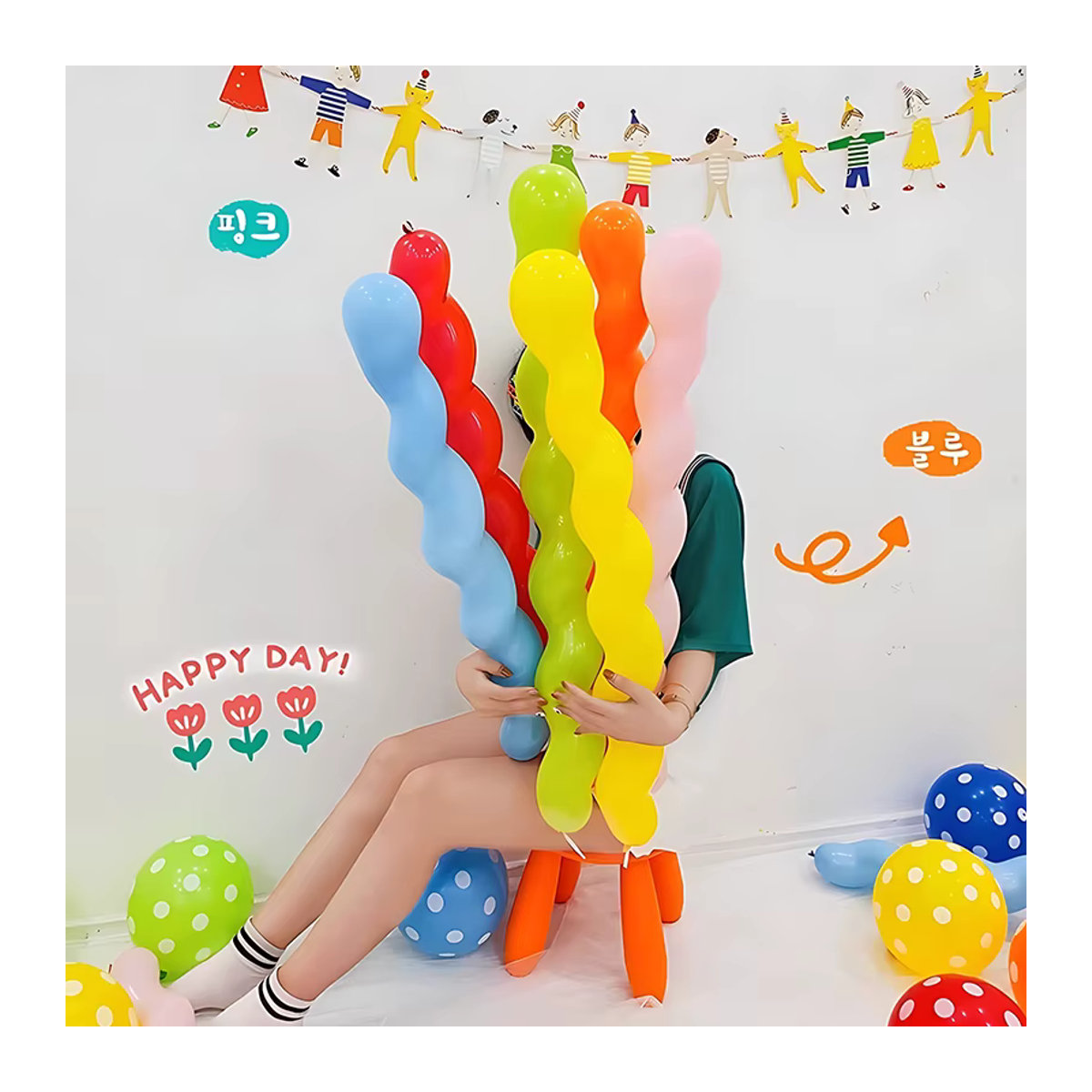 ZYF Spirale Latex Ballons Mehrfarbig für Geburtstag und Hochzeit - Bild 3
