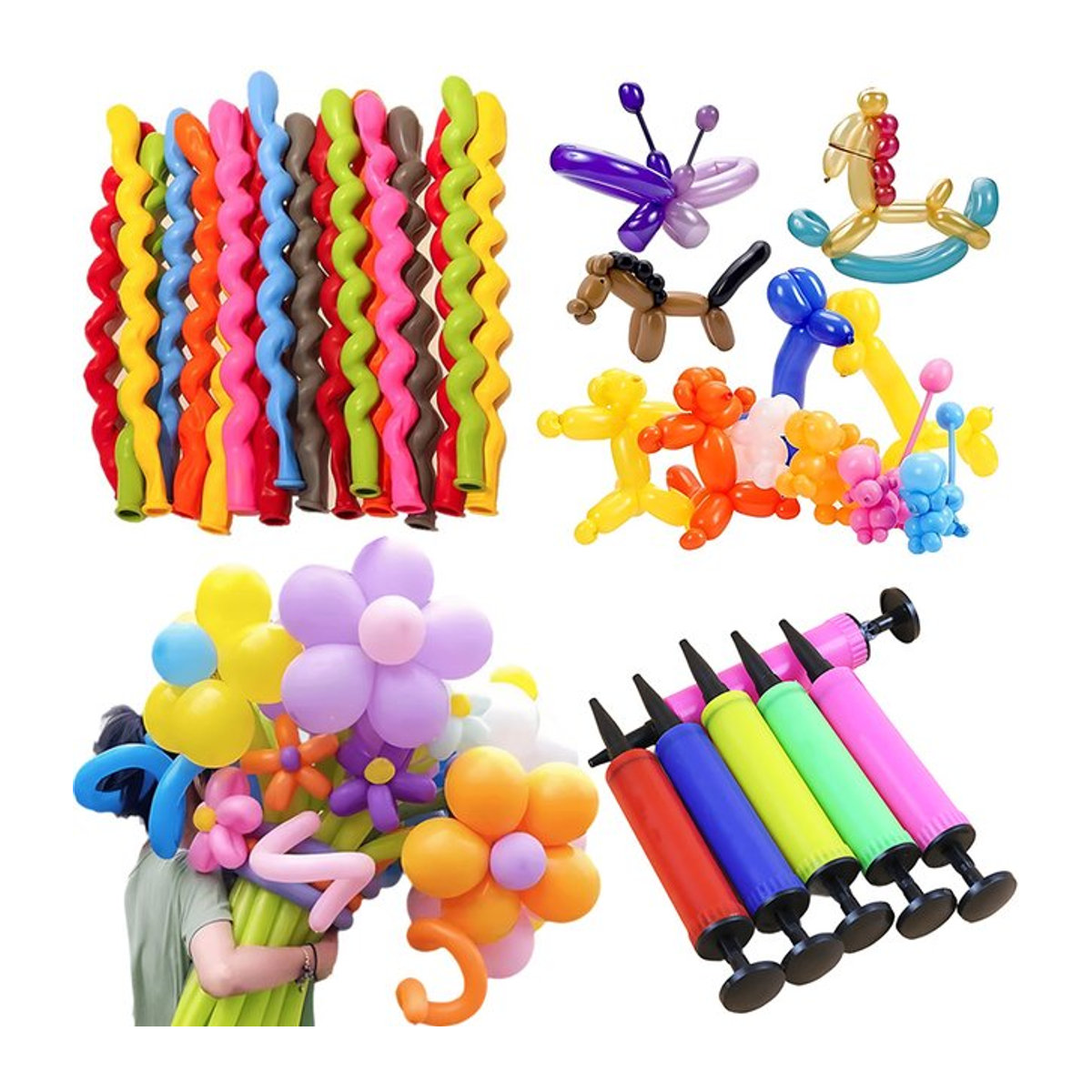 ZYF Spiralförmiges Twist-Ballon Set in Mehrfarbig für Partydekorationen und Events - Bild 1