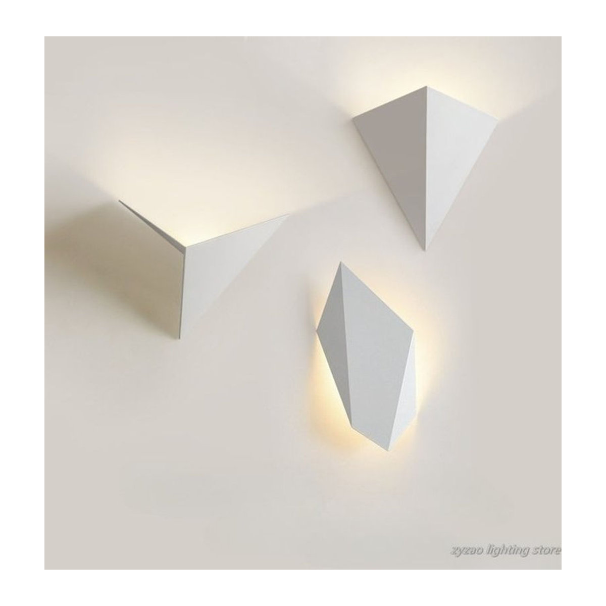 ZYZAO Minimalistische Geometrische LED-Wandleuchte aus Metall in Weiß - Bild 1