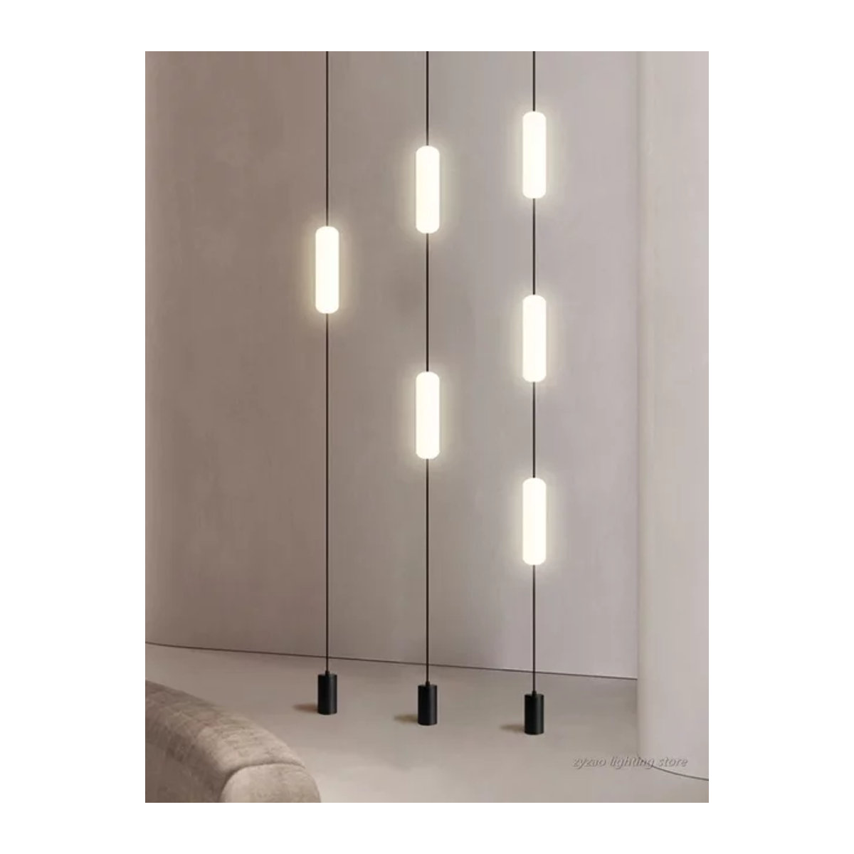 ZYZAO Moderne LED Stehleuchte im Italien Design aus Acryl, Long Line Licht, Schwarz - Bild 1