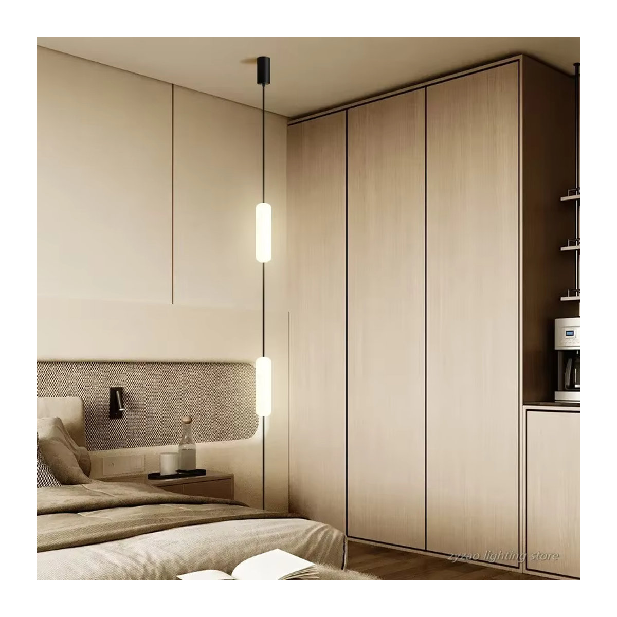 ZYZAO Moderne LED Stehleuchte im Italien Design aus Acryl, Long Line Licht, Schwarz - Bild 3