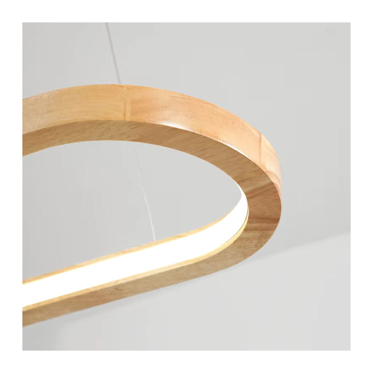 ZYZAO Pendelleuchte aus Massivholz in Natur im skandinavischen Design mit LED-Licht - Bild 2