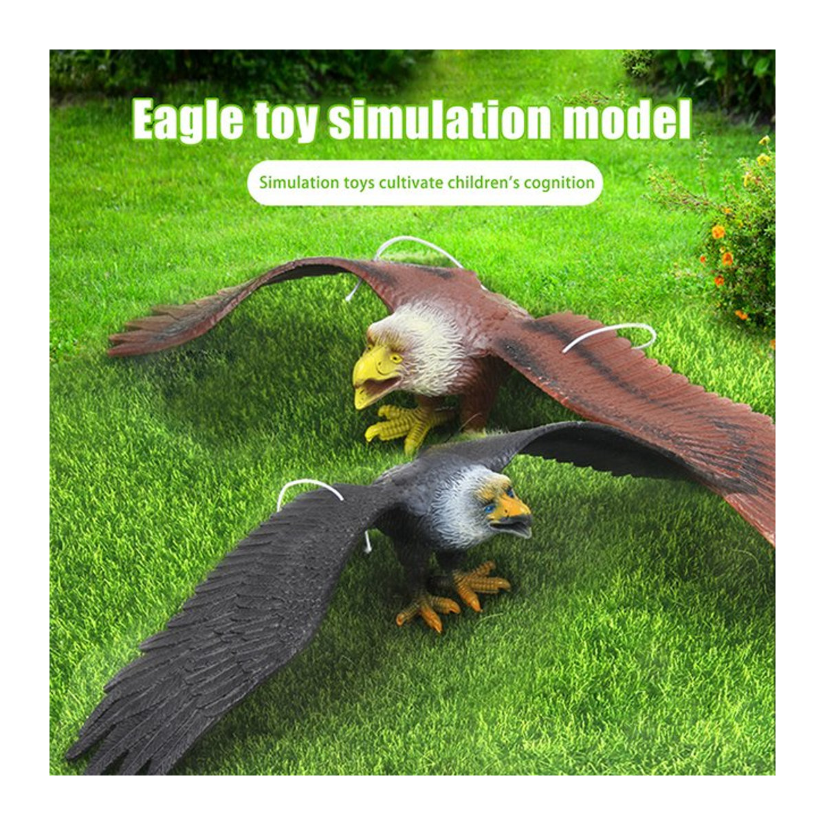 ZZ Adlerfigur zum Aufhängen aus Kunststoff als Vogelscheuche für den Garten in Weiß und Bunt - Bild 1