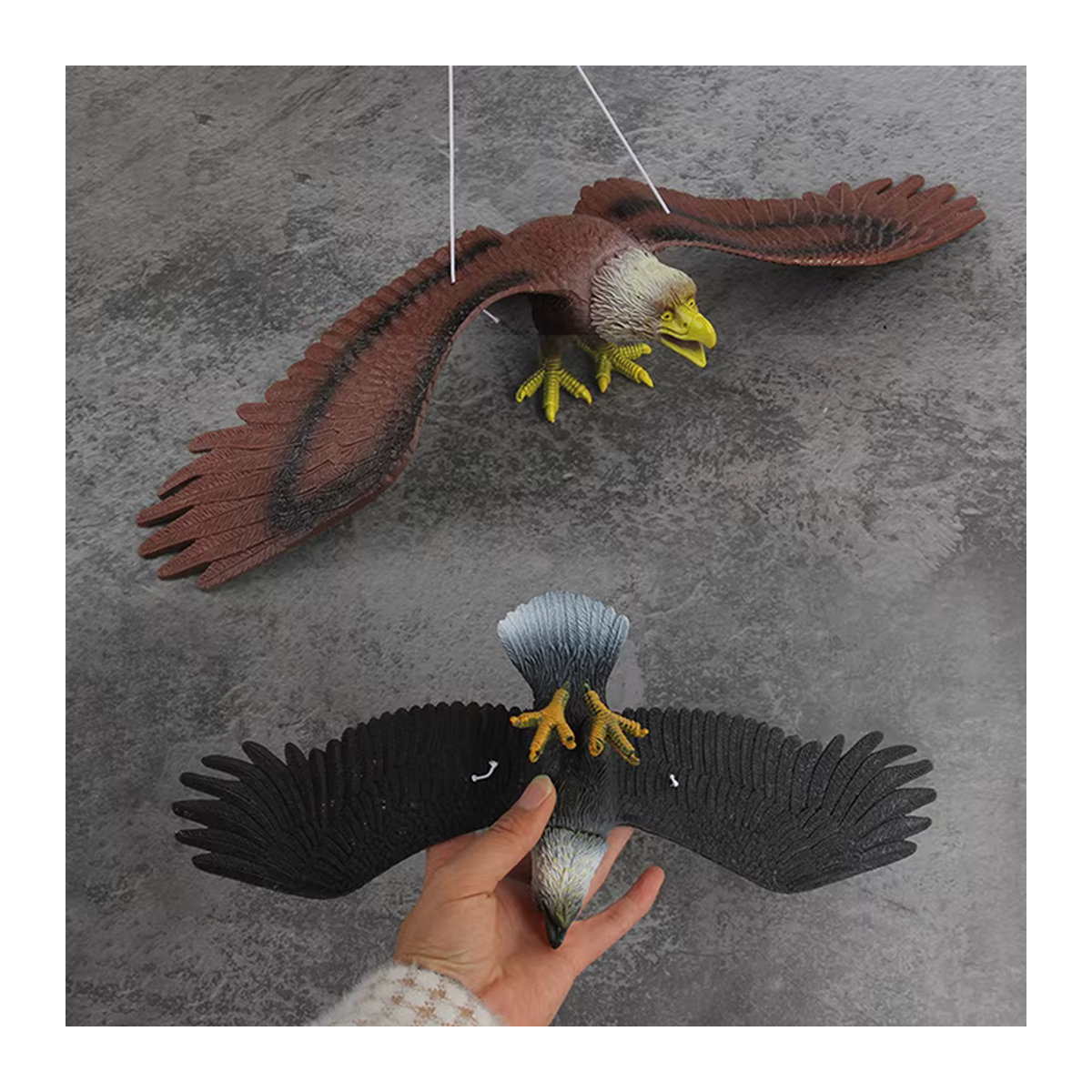 ZZ Adlerfigur zum Aufhängen aus Kunststoff als Vogelscheuche für den Garten in Weiß und Bunt - Bild 2