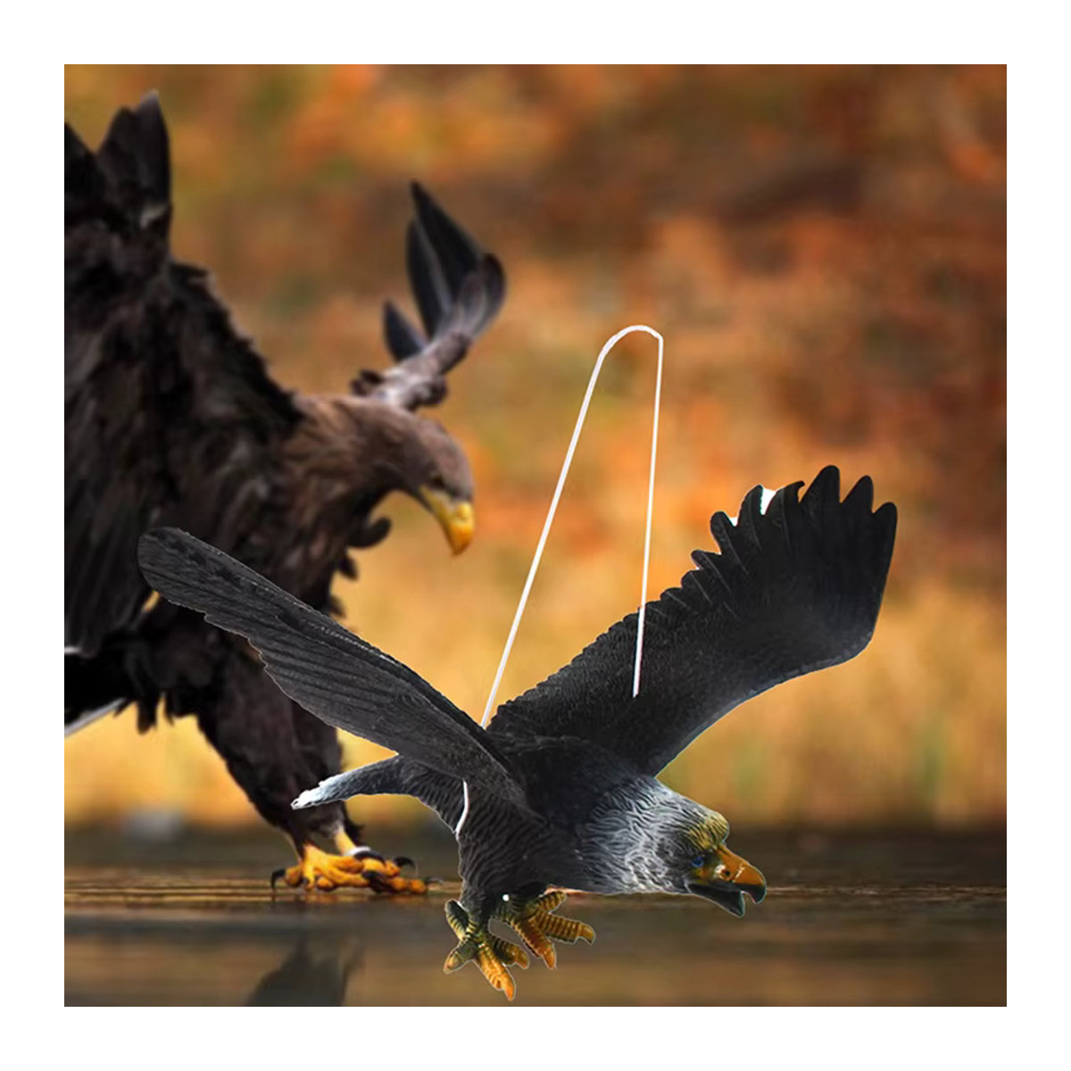 ZZ Adlerfigur zum Aufhängen aus Kunststoff als Vogelscheuche für den Garten in Weiß und Bunt - Bild 3