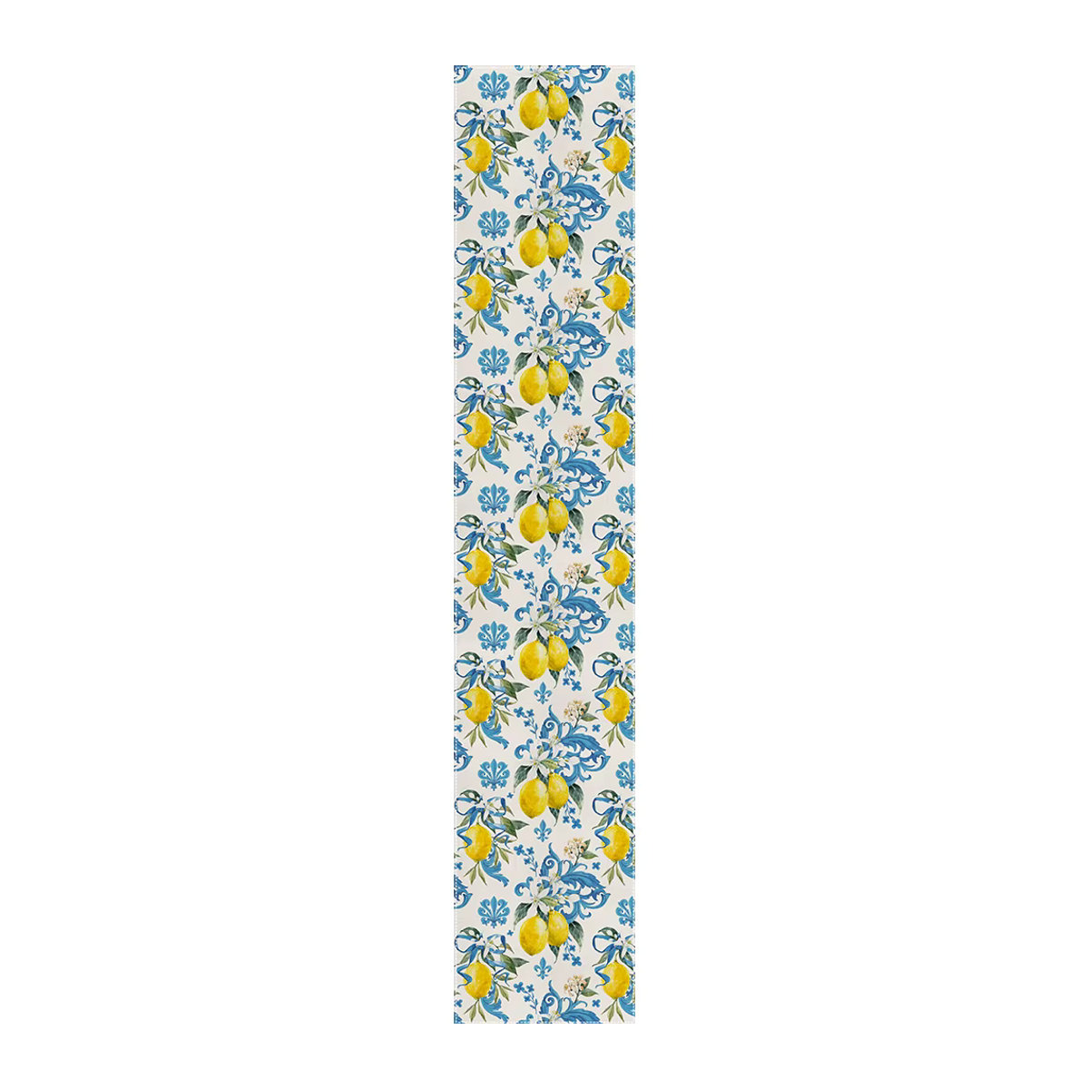 ZZN Tischläufer aus Leinen mit gelben Zitronen- und Blumenmotiven in Gelb und Weiß - Bild 5
