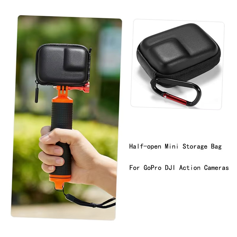 Mini-Aufbewahrungstasche für DJI Osmo Action 6 5Pro 4 3 und GoPro Hero 13 12 11 10 Action Camera Schutzhülle mit Schnellverschluss in Schwarz - Bild 2