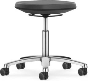 Bimos Labsit Industrie- und Laborhocker mit Rollen und Skintec-Polster, schwarz, B/T/H: 40 x 40 x 45-65 cm - Bild 1