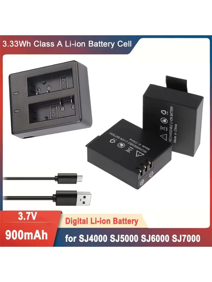 SJCAM wiederaufladbarer Li-Ionen-Akku 3,7 V 900 mAh in Schwarz für SJ4000 SJ5000 SJ6000 SJ7000 WiFi Sport Action Kameras - Bild 5