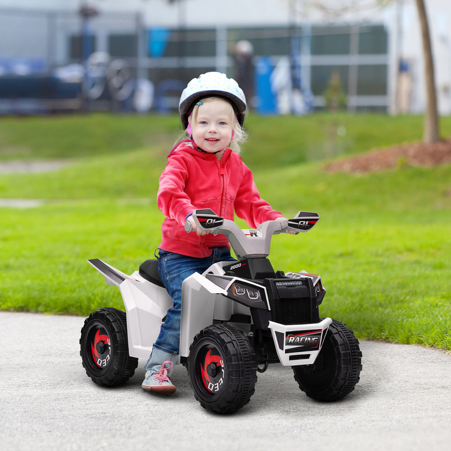 HOMCOM Mini Elektro-Kinderquad 6V mit Vorwärts- und Rückwärtsfunktion in Weiß für Kinder von 1,5 bis 3 Jahren - Bild 2