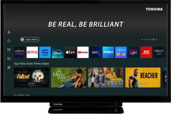 Toshiba 24WV3F63DA Smart-TV mit LED-Technik, 60 cm (24 Zoll), HD Ready, Schwarz, HDMI, Wi-Fi, Bluetooth und Sprachsteuerung - Bild 1