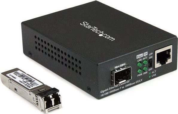 StarTech.com Gigabit Ethernet Glasfaser Medienkonverter MCM1110MMLC mit RJ-45 und LC Multi-Mode, 850nm MM, Reichweite 500,0m - Bild 1