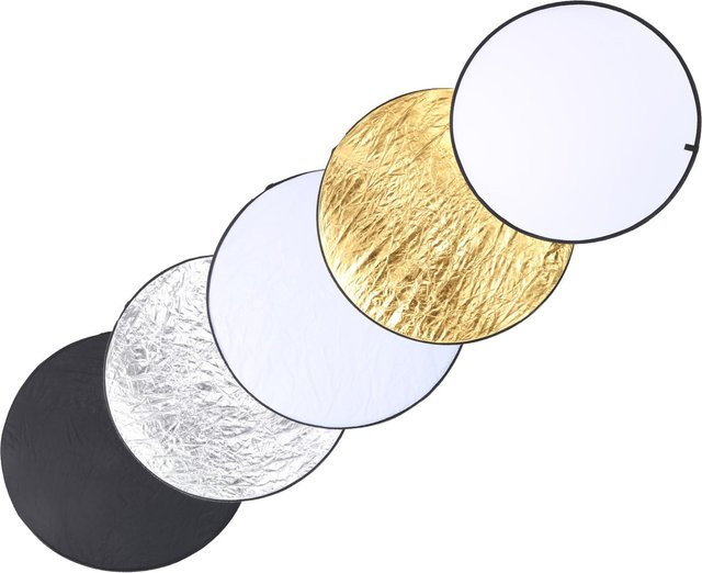 Andoer 5 in 1 Fotografie-Diffusor mit Haltegriff und Lichtreflektor, faltbar und tragbar, beige, Durchmesser: 110 cm - Bild 1