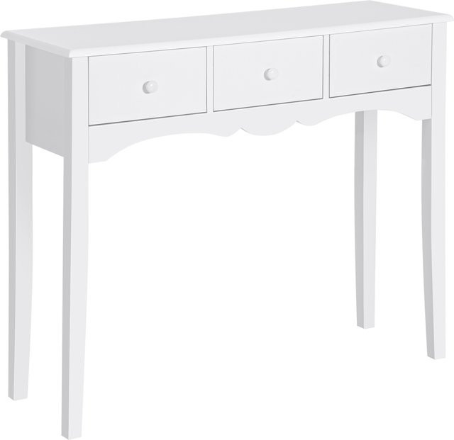 HOMCOM Konsolentisch mit Schubladen in Weiß, moderner Beistelltisch und Dekotisch aus MDF, B/T/H: 100 x 32 x 85 cm - Bild 1
