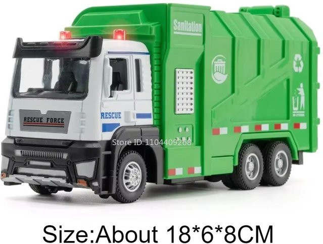 Linyi toy car Doppelhaken-Hindernisräumfahrzeug-Müllwagen-Modellspielzeug, 1:32, Metallguss, mit Rückziehmechanismus, ab 14 Jahren - Bild 1