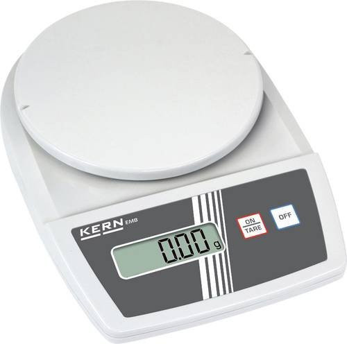Kern Briefwaage in Weiß mit einem Wägebereich von max. 1 kg und einer Ablesbarkeit von 0,01 g, netzbetrieben - Bild 1