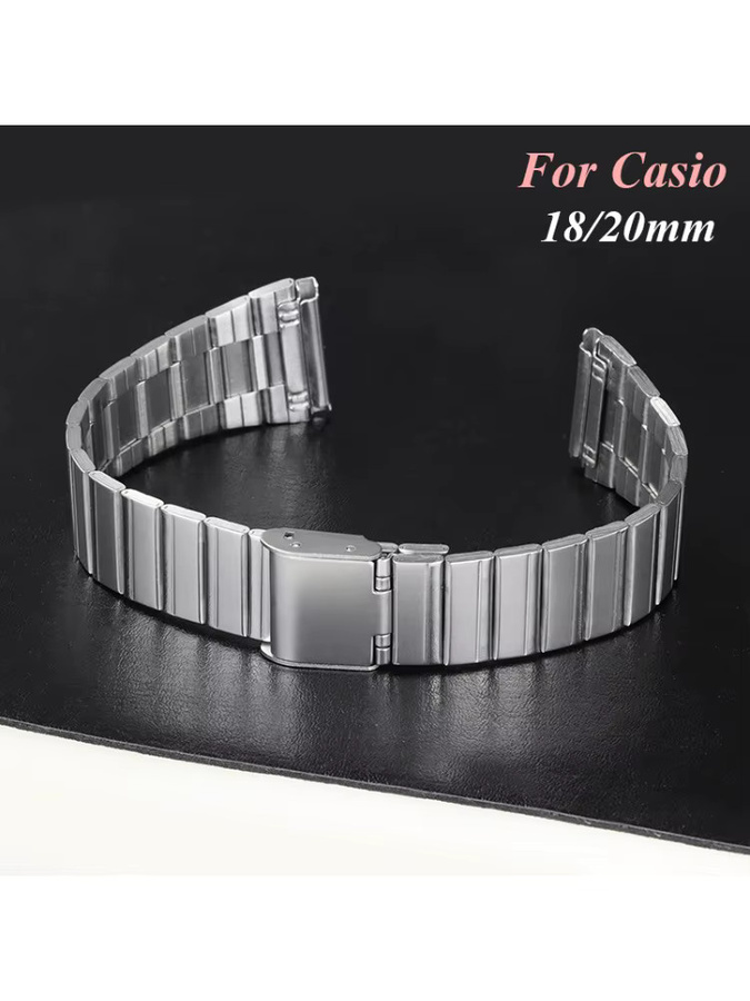 HQstrap Uhrenarmband Edelstahl, Silber, Vintage, Unisex, 18mm 20mm - Bild 5