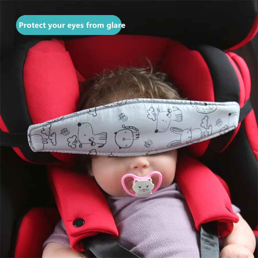 Verstellbare Baby Autositz Kopfstütze und Sicherheitskissen in Blau zur Schlafpositionierung für Jungen und Mädchen - Bild 3