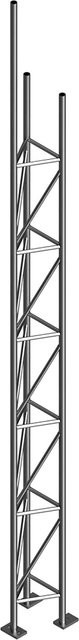 Schake Gitterrohrmast aus Stahl, feuerverzinkt, Silber, Höhe: 5350 mm - Bild 1