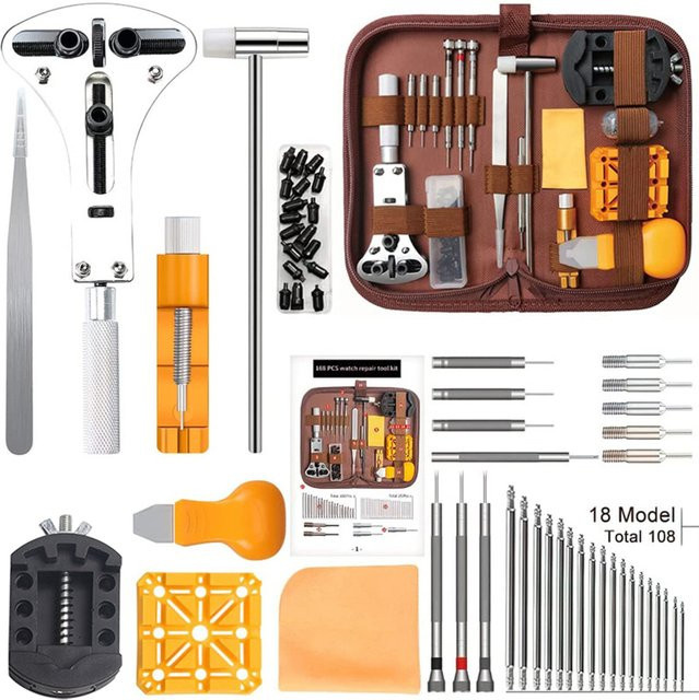 BOXUEQI Uhrenreparatur-Werkzeugset, Edelstahl, Silber, Unisex - Bild 1