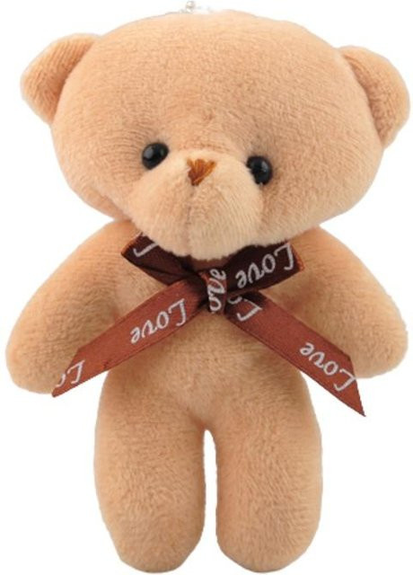 FluxAtelier Schlüsselanhänger Teddybär Plüschtier, hellbraun, Unisex - Bild 1