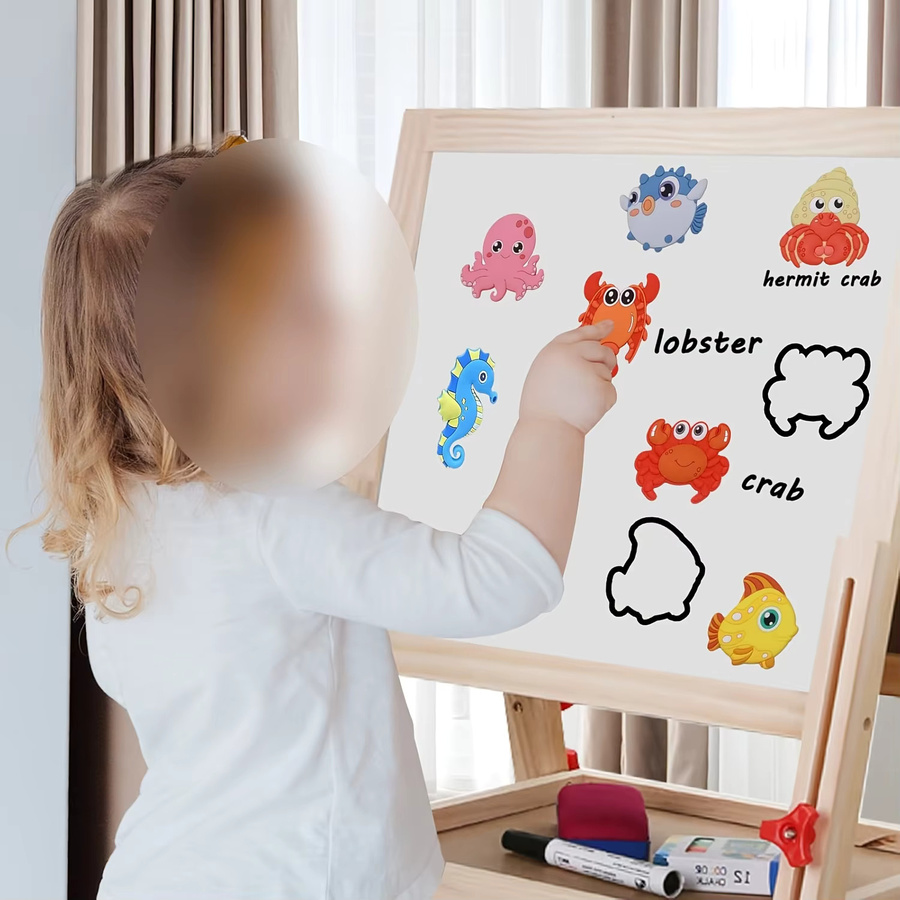 10er-Pack 2D Meerestier-Magnete aus Kunststoff in Multicolour für Kühlschrank, Spülmaschine und Whiteboard - Bild 4