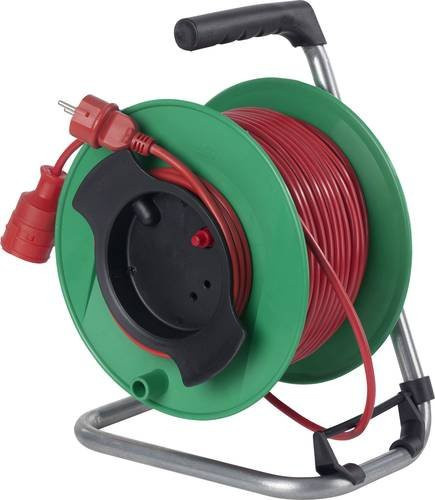 AS Schwabe Kabeltrommel 12325 Rot mit Schutzkontakt-Stecker 50 m - Bild 1