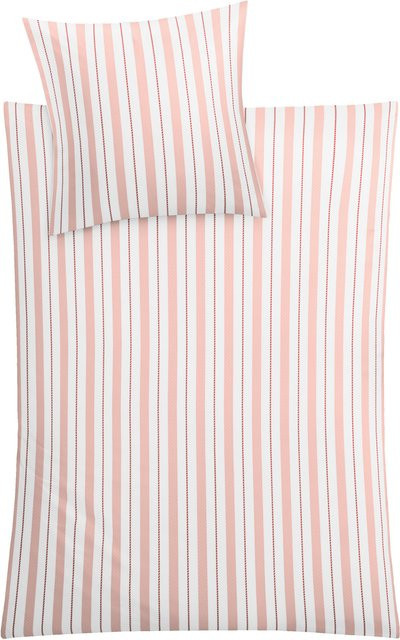 Bettwäsche CREMOSA Mako-Satin aus Baumwolle in Beige und Pink, B/H: 135 x 200 cm - Bild 1